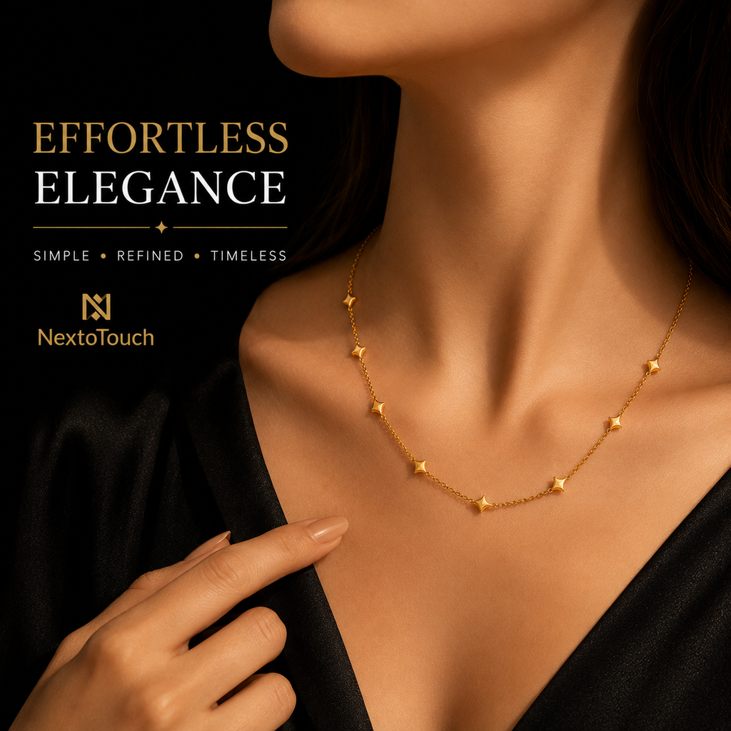 Minimalist Gold-Plated Star Necklace | Titanium Steel Chai