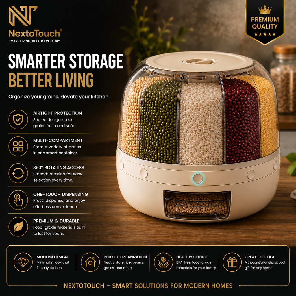 NextoTouch™ Multi-Compartment Airtight Grain Storage Container