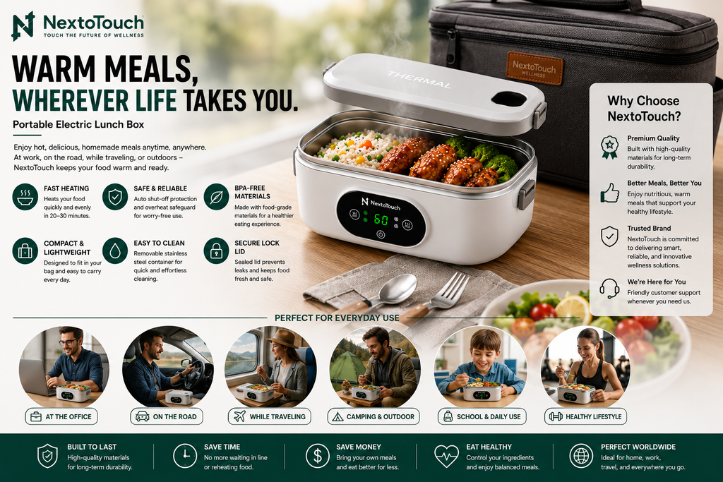 Portable Electric Heated Lunch Box | Stainless Steel Food Warmer