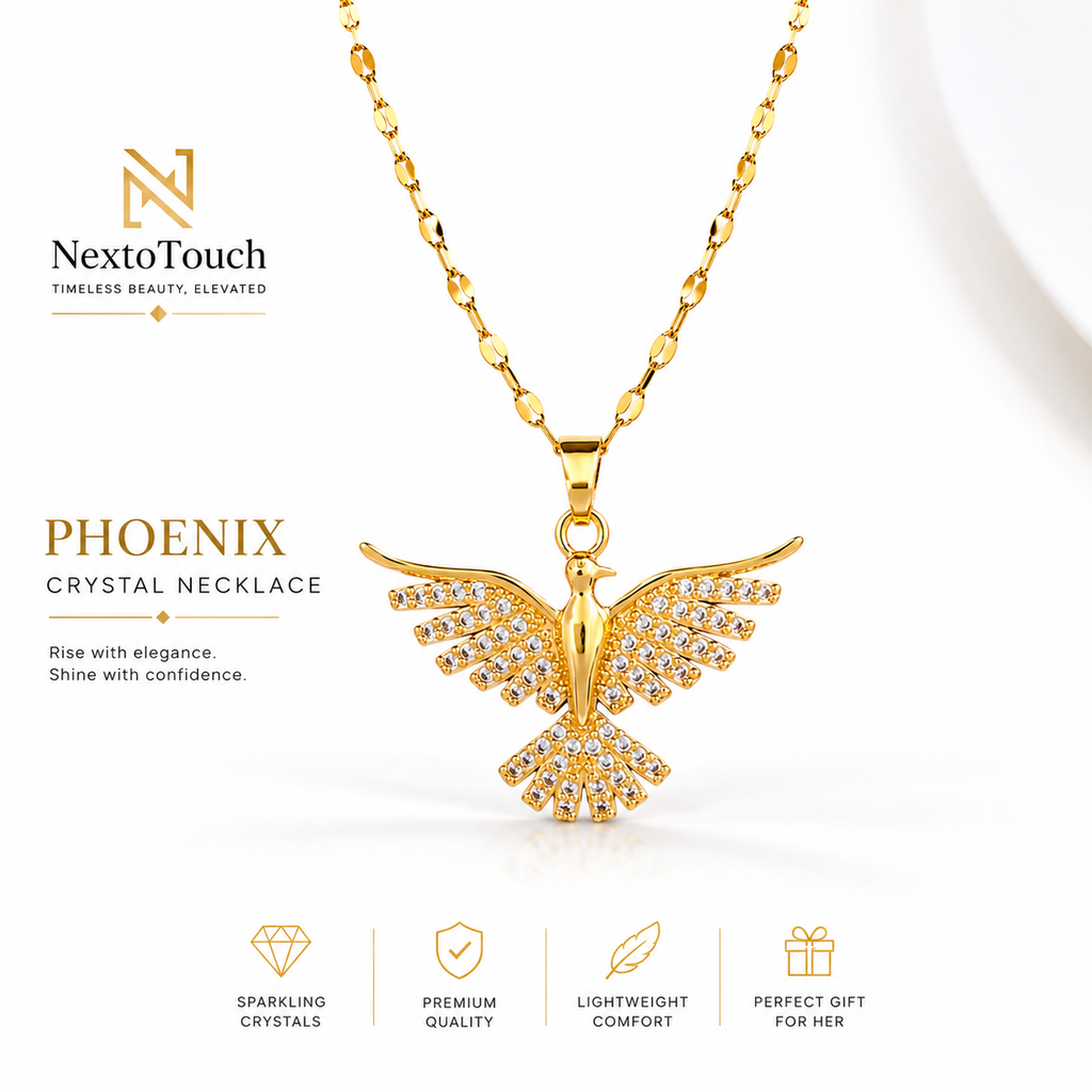Golden Phoenix Crystal Necklace
