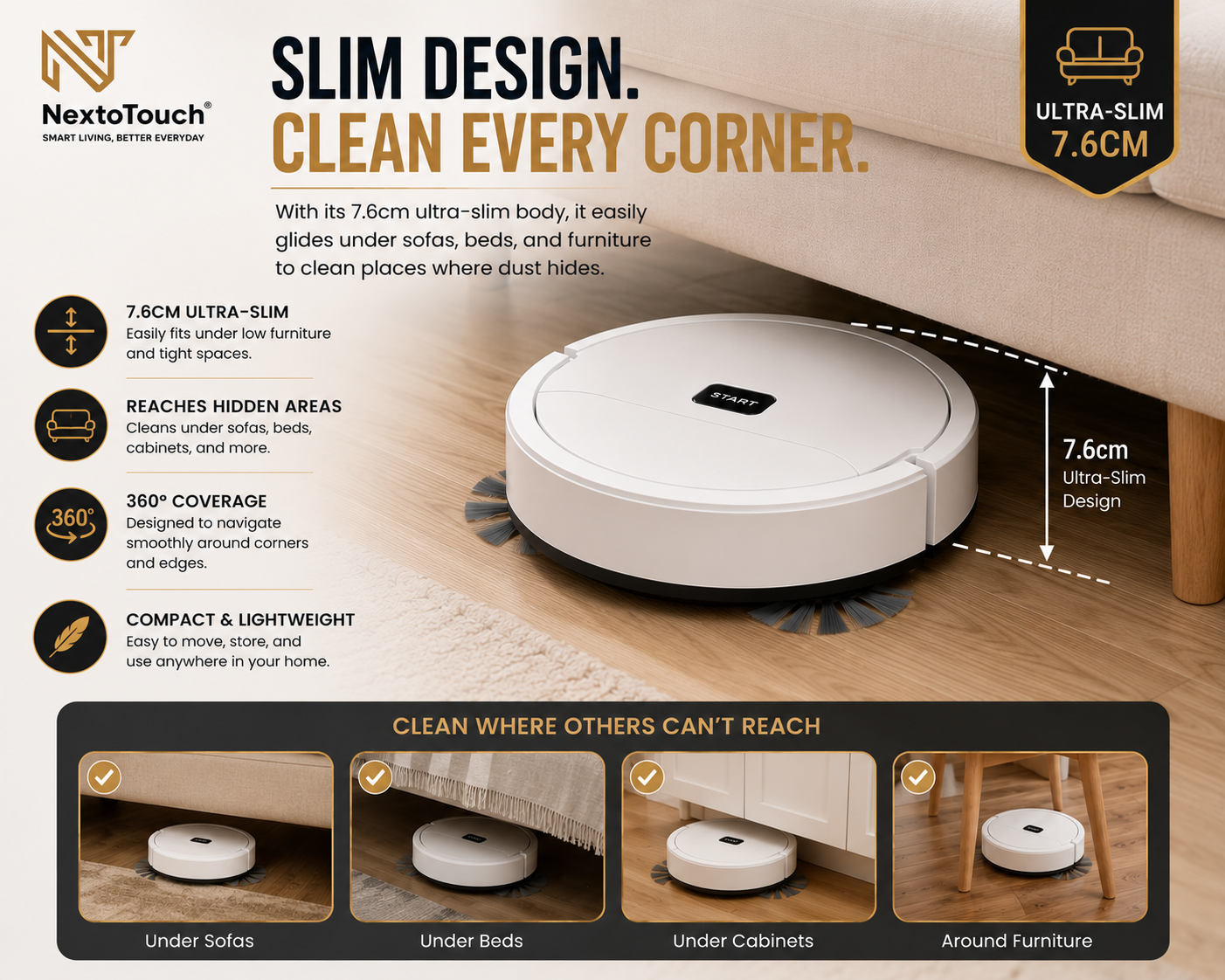 3-in-1 Smart Robot Vacuum & Mop | Automatic Floor Cleaning Robot