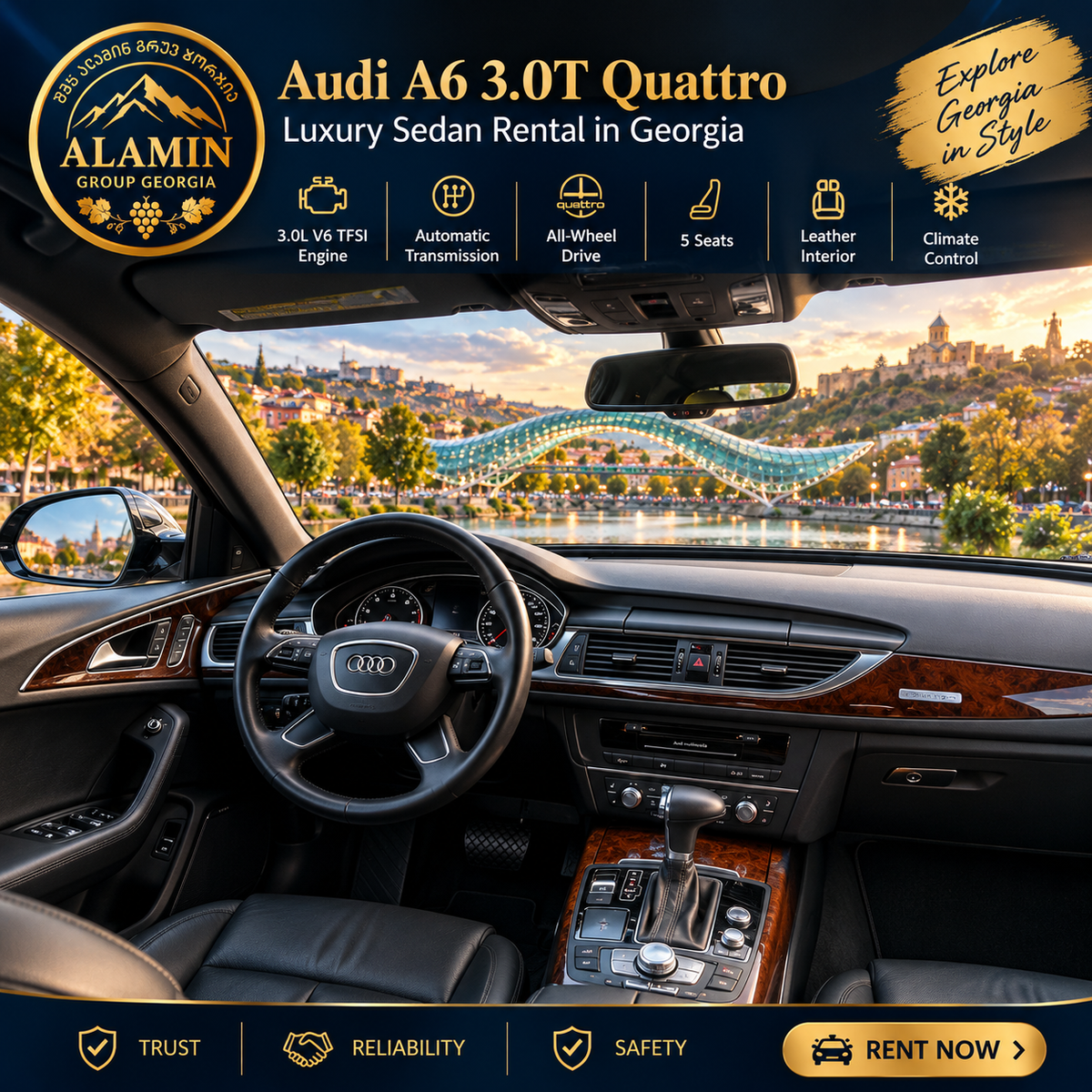 Audi A6 3.0T Quattro – Luxury Sedan Rental in Georgia
