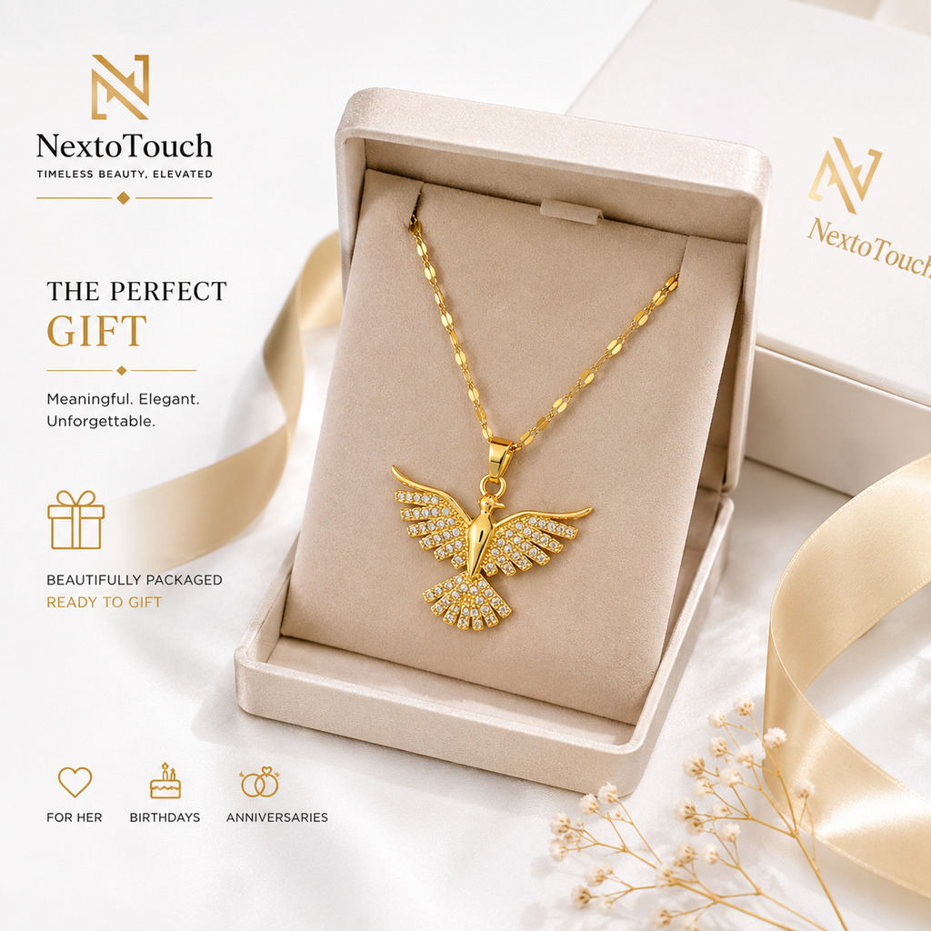 Golden Phoenix Crystal Necklace