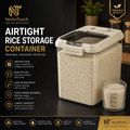 Premium Airtight Rice Storage Container with Measuring Cup & Pour Spout