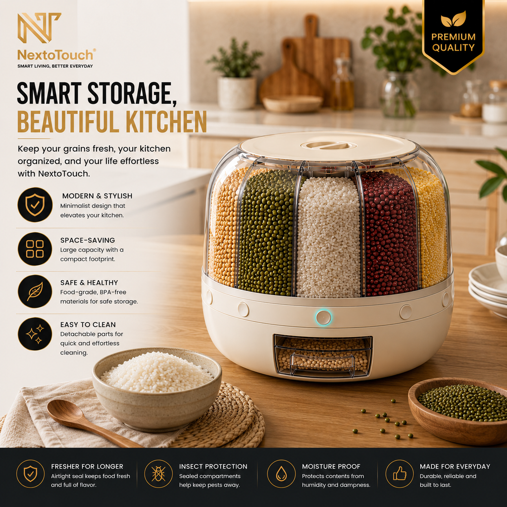 NextoTouch™ Multi-Compartment Airtight Grain Storage Container