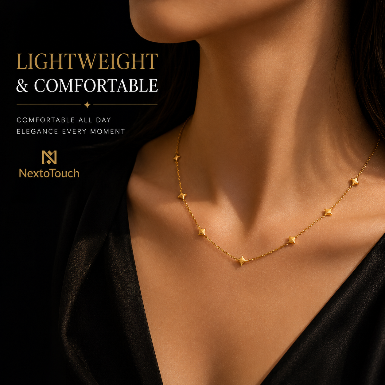 Minimalist Gold-Plated Star Necklace | Titanium Steel Chai