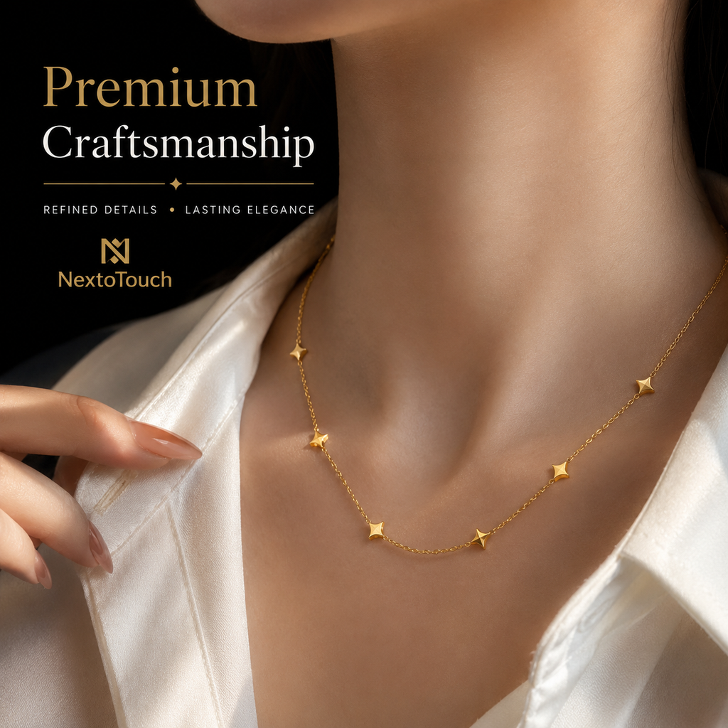 Minimalist Gold-Plated Star Necklace | Titanium Steel Chai