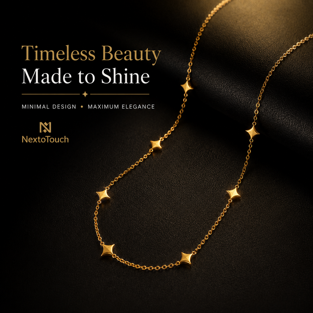 Minimalist Gold-Plated Star Necklace | Titanium Steel Chai