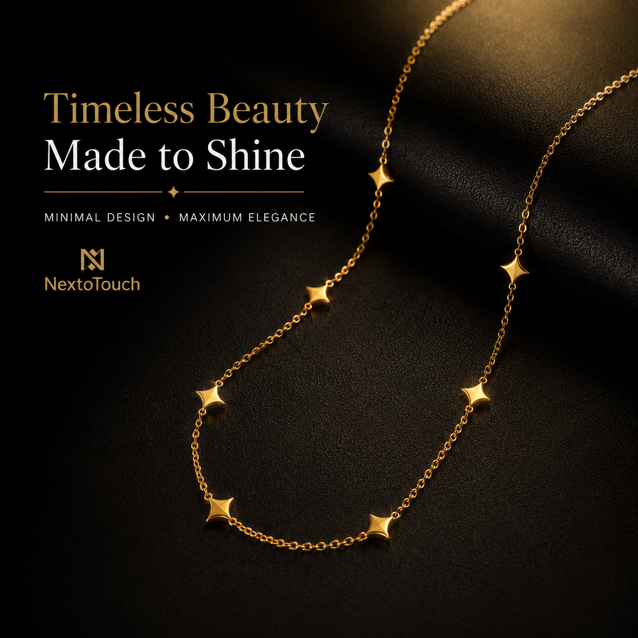 Minimalist Gold-Plated Star Necklace | Titanium Steel Chai