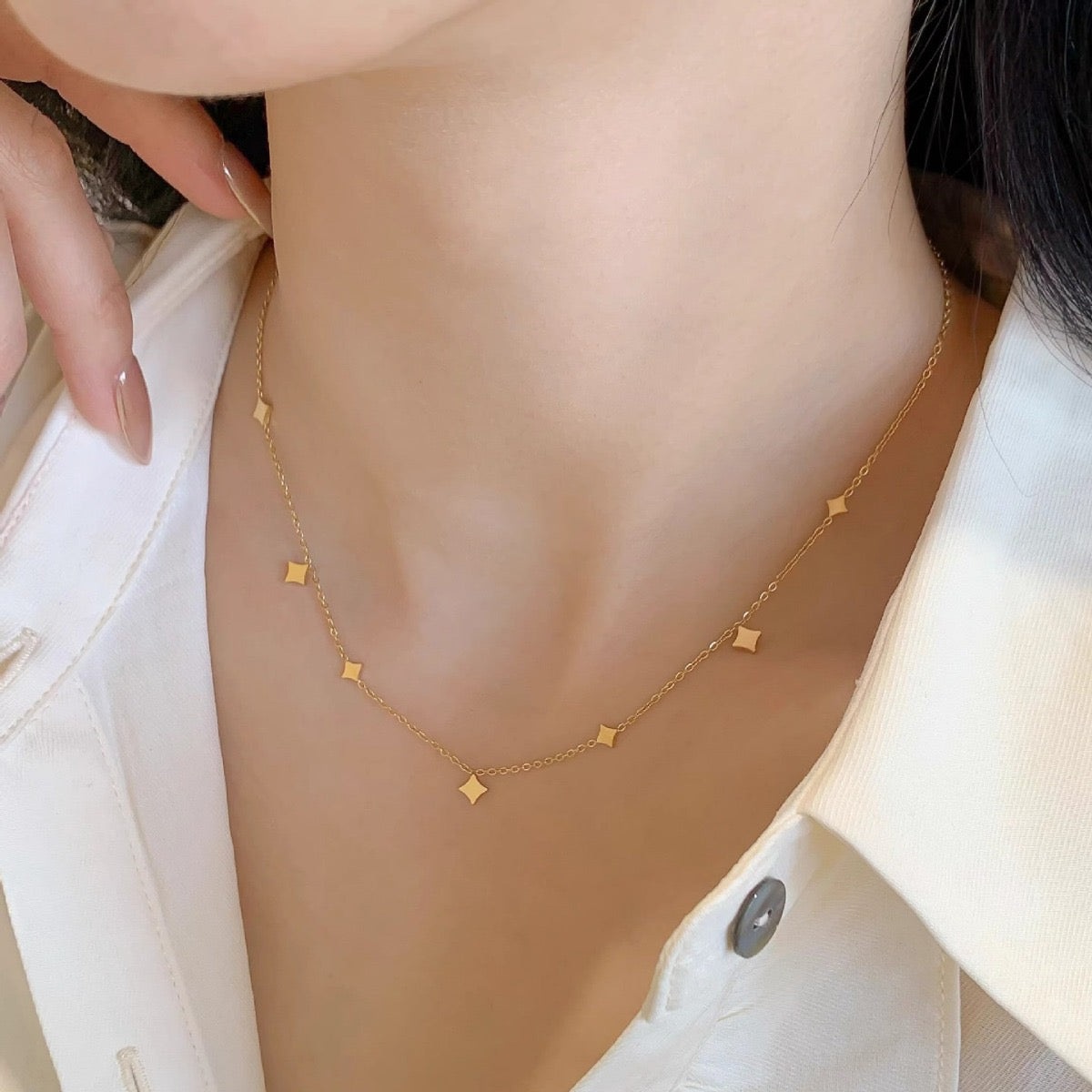 Minimalist Gold-Plated Star Necklace | Titanium Steel Chai