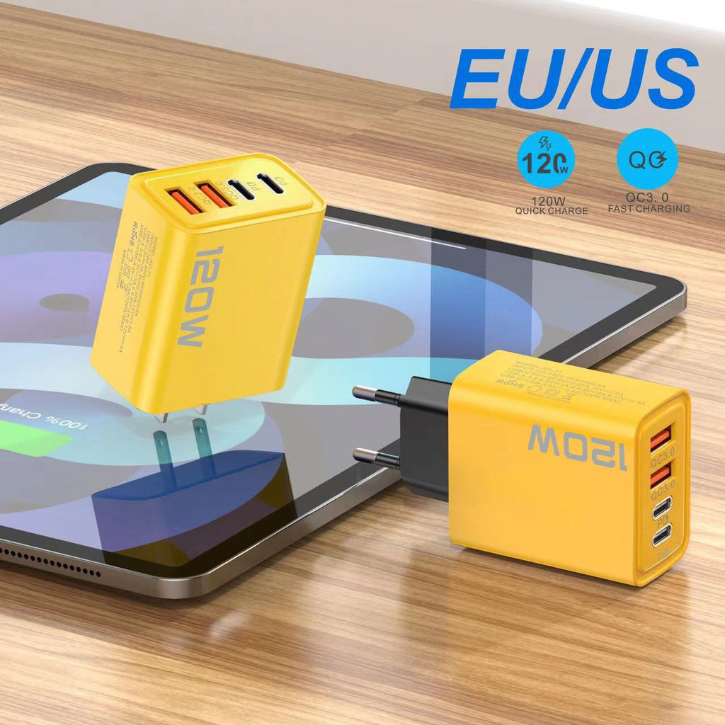120W Fast Charging Wall Charger | 4-Port USB & USB-C PD Charger
