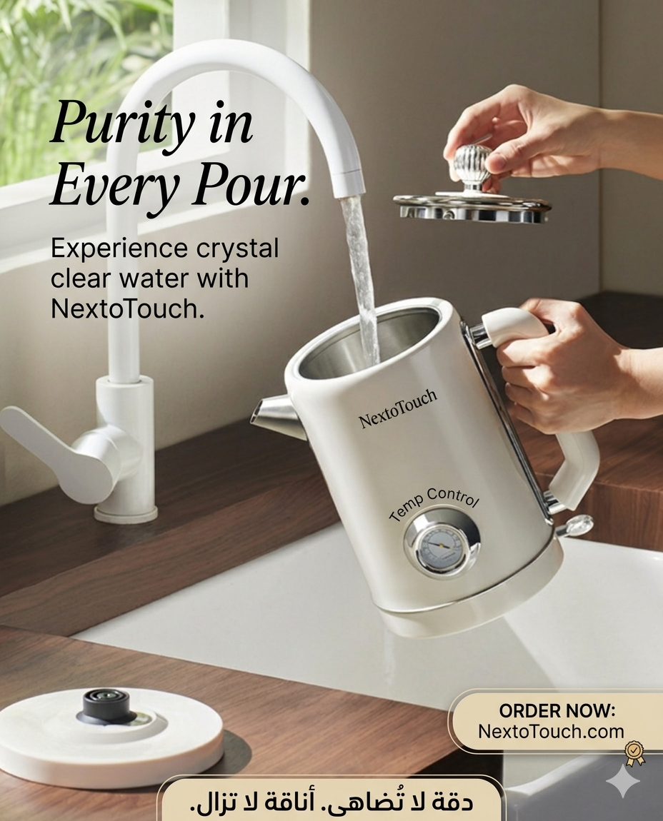 NextoTouch Precision Electric Kettle – Fast Boiling &amp; Smart Temperature Control