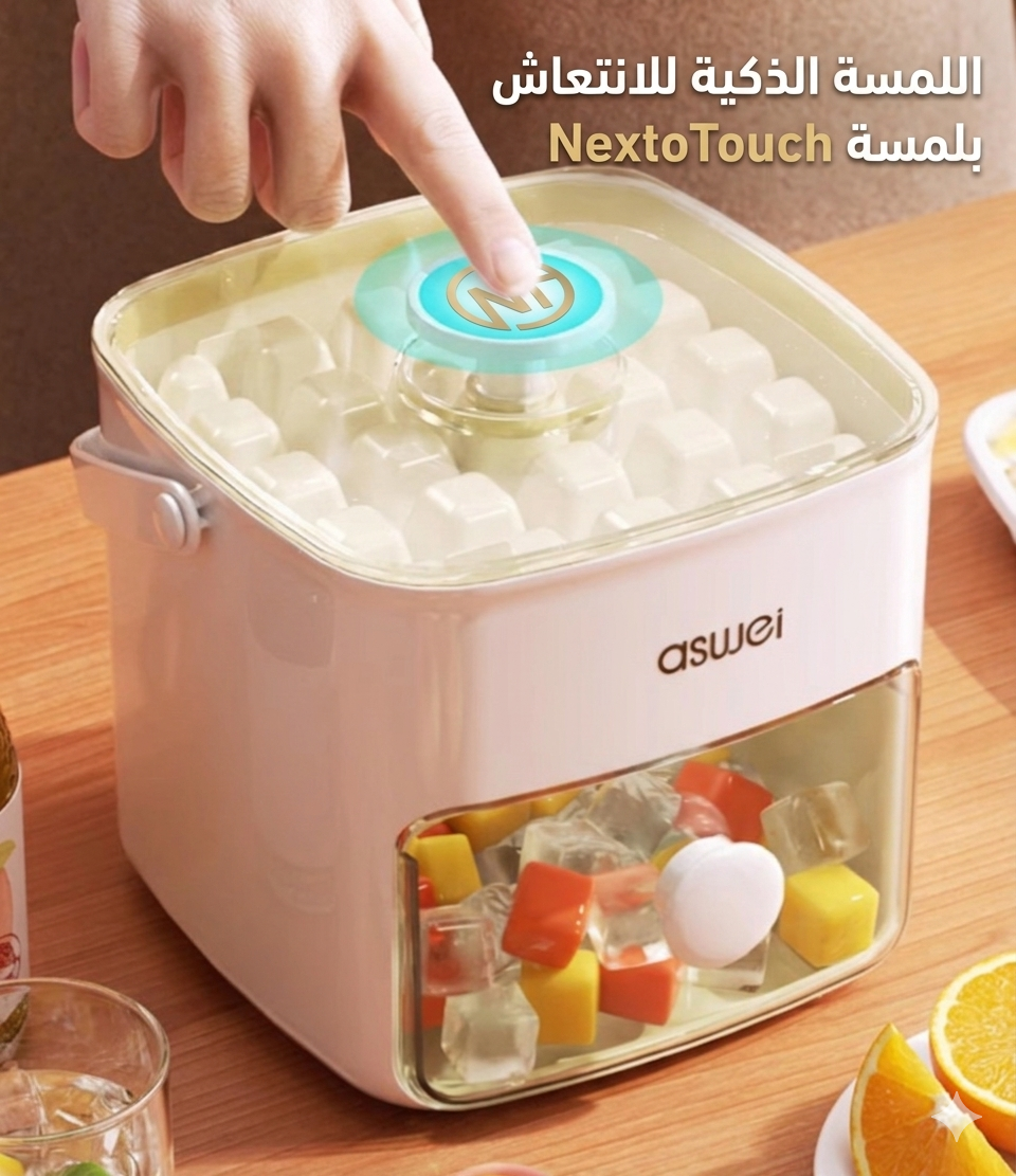 Smart Press-Type Ice Cube Maker & Dispenser with Storage Bin