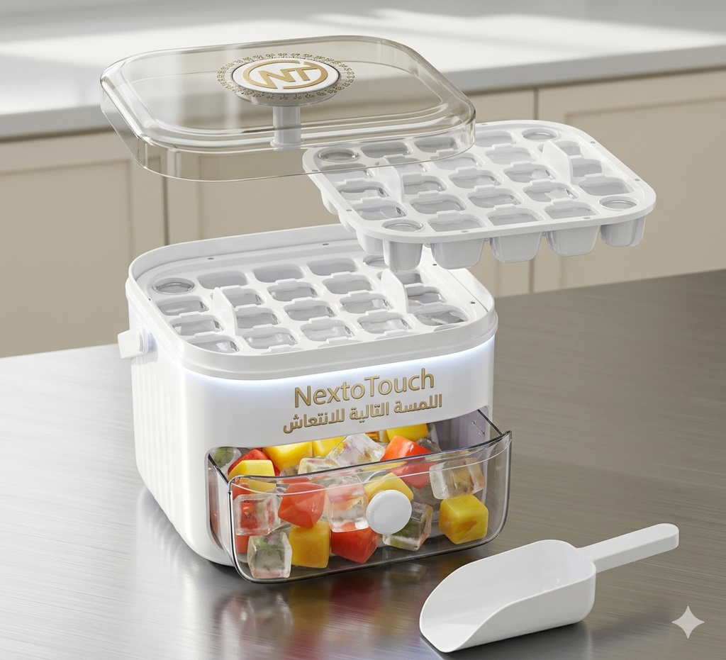Smart Press-Type Ice Cube Maker & Dispenser with Storage Bin