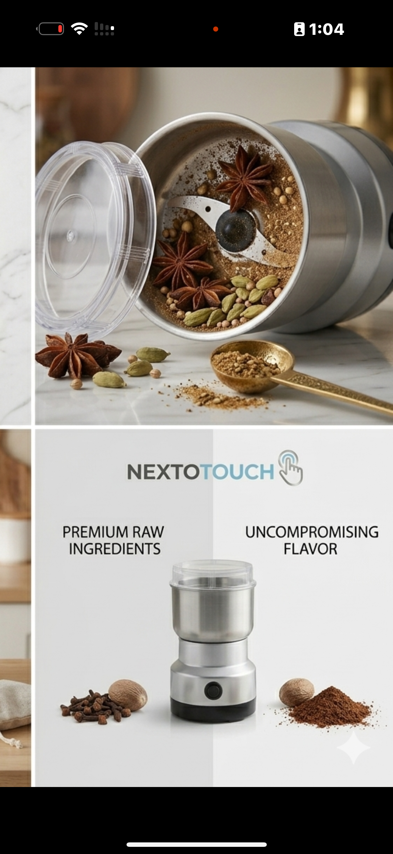NextoTouch Compact Grinder: Simply Perfect, Every Day.