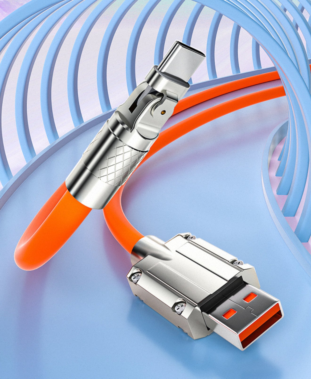 NextoTouch 120W Super Fast Charging Cable - 180° Rotating Design for Maximum Comfort.