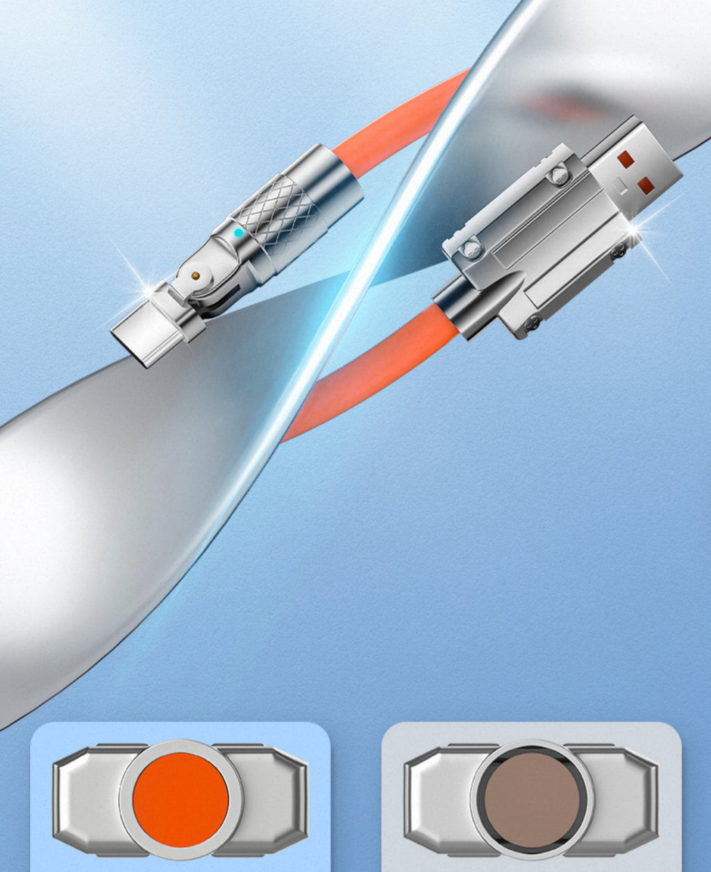 NextoTouch 120W Super Fast Charging Cable - 180° Rotating Design for Maximum Comfort.