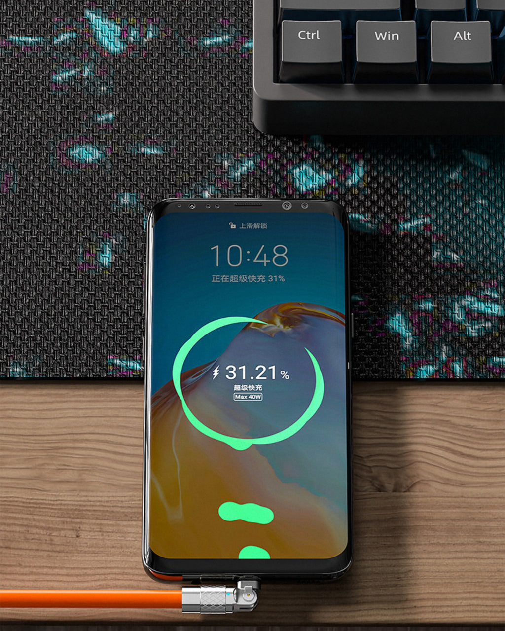 NextoTouch 120W Super Fast Charging Cable - 180° Rotating Design for Maximum Comfort.