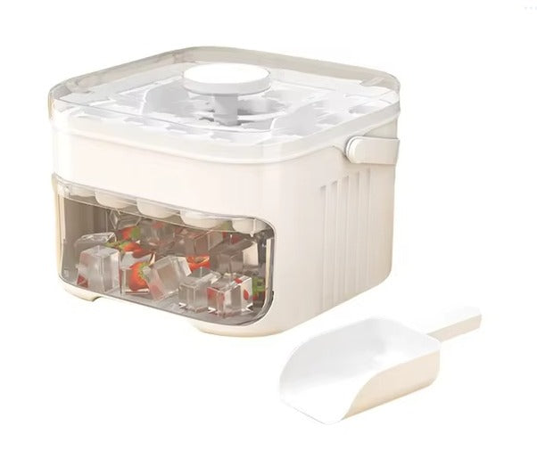 Smart Press-Type Ice Cube Maker & Dispenser with Storage Bin