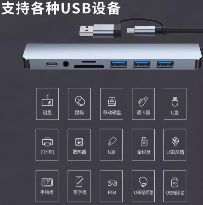 USB-C Docking Station – Multi Port Hub | محطة USB-C متعددة المنافذ