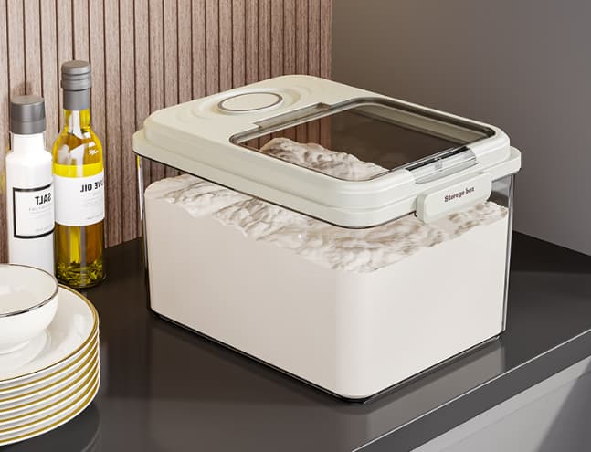 Airtight Rice Storage Container with Measuring Cup & Pour Spout