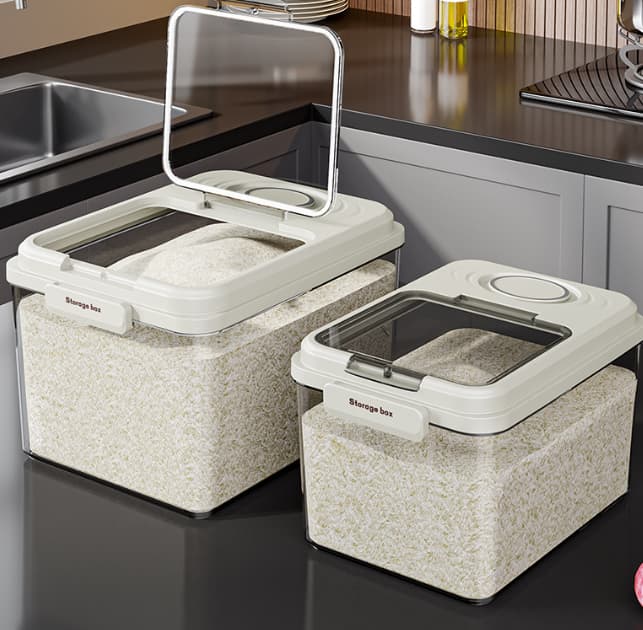 Airtight Rice Storage Container with Measuring Cup & Pour Spout